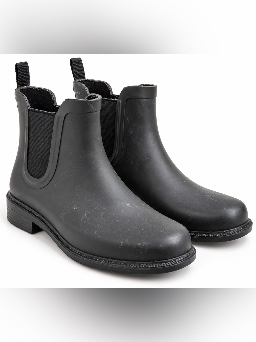 Title: Madewell Black Chelsea Rain Boots Rubber Waterproof Ankle Booties Size 6